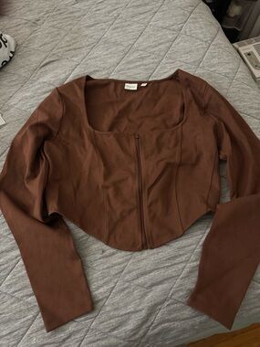 Sunday Best Chocolate Brown Cropped Top
